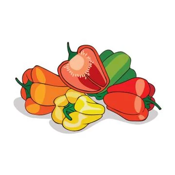 Isolate capsicum or bell pepper Stock Illustration