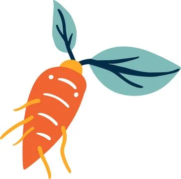 Isolate carrot flat style on background 스톡 일러스트