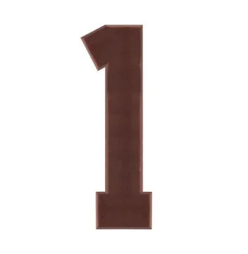 Isolate Chocolate Number on White Background Stock Photos