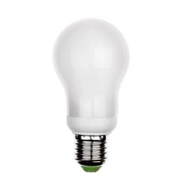 Isolate energy saving LED light bulb with e27 socket Stock Photos
