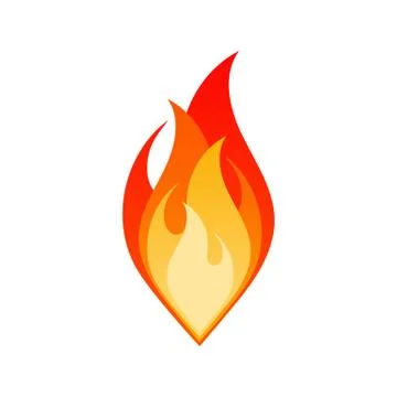 Isolate fire flame dangerous bonfire emblem Stock Illustration