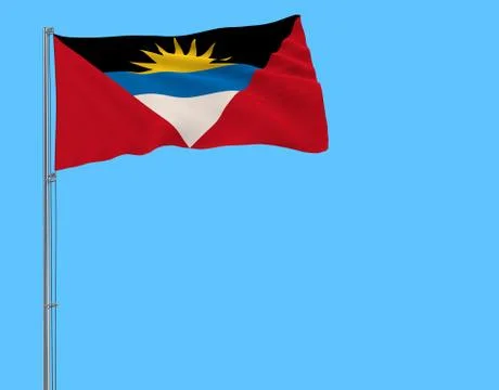 Isolate flag of Antigua and Barbuda on a blue Stock Illustration