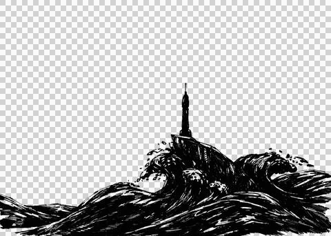 Isolate giant wave illustration design 2 Stock Illustration