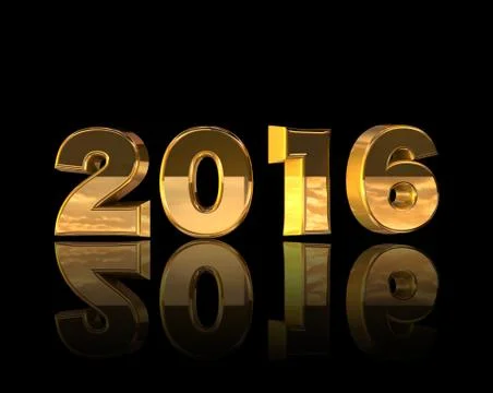 Isolate of gold numerics for New Year Stock Illustration