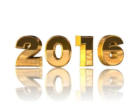Isolate of gold numerics for New Year Stock Illustration
