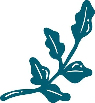 Isolate green leaf flat style on background Stock Illustration