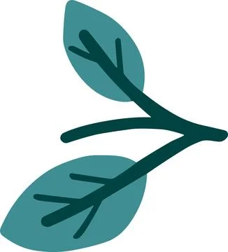 Isolate green leaf flat style on background Stock Illustration