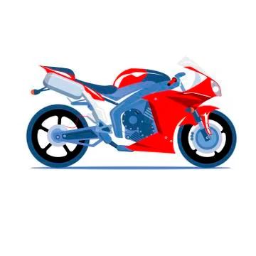 Isolate illustration of sport  red motorcycle on white background Stock Illustration