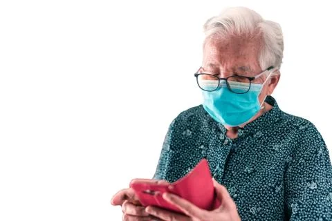 Isolate image and clipping path of an Asian woman wearing a mask Stock Photos
