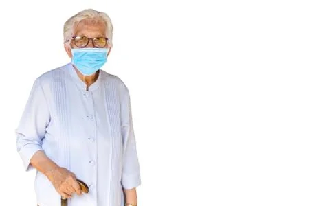 Isolate image and clipping path of an Asian woman wearing a mask Stock Photos