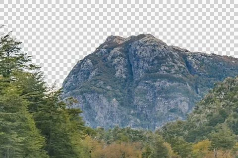 Isolate image of forest and mountain landscape Stock Photos