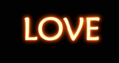 Isolate love font, with fiery effect, gentle fiery word love, burning letters Stock Footage 218476425