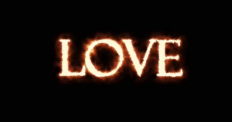 Isolate love font, with fiery effect, gentle fiery word love, burning letters Stock Footage 218631215