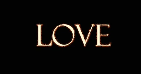 Isolate love font, with fiery effect, gentle fiery word love, burning letters Stock Footage 219235668