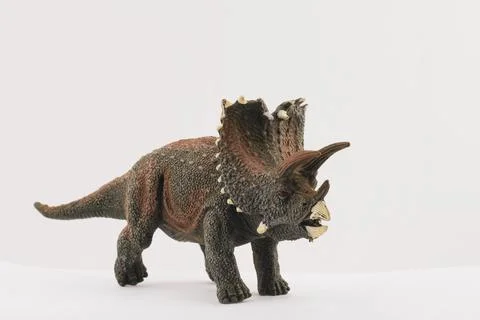 Isolate model of plastic toy dinosaur on white background Stock Photos