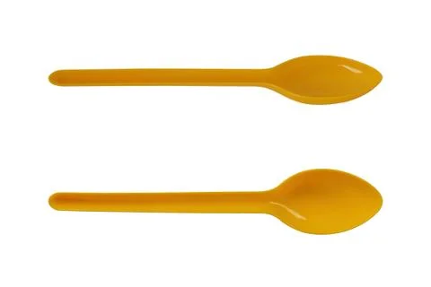 Isolate Plastic Spoon on White Background Stock Photos