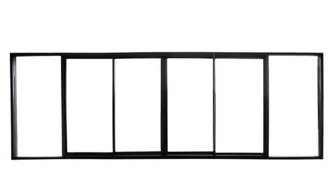 Isolate real photo of window frame on white background for create your design Stock Photos