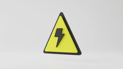 Isolate of realistic yellow triangle caution warning sing on yellow backgroun Stock Illustration