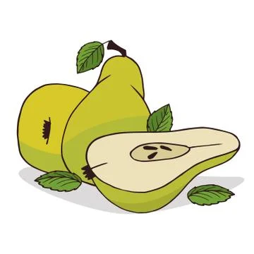 Isolate ripe pear fruit Stock Illustration