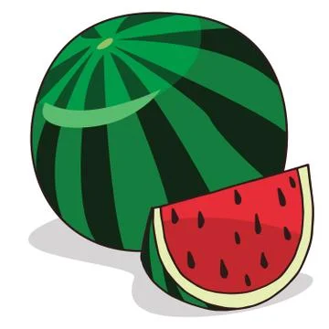 Isolate ripe watermelon fruit Stock Illustration