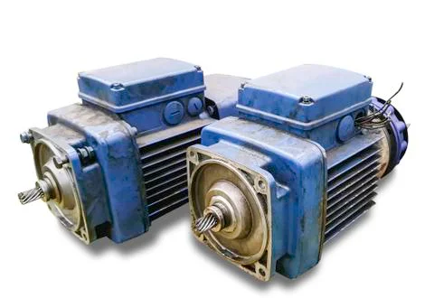 Isolate rotating motor on white background,Motor generate pulling force to fi Stock Photos
