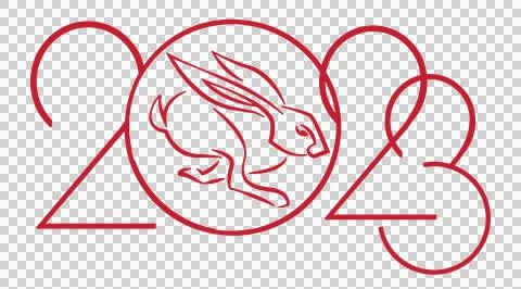 Isolate separate objects PNG, Chinese New Year of the Rabbit, Zodiac sign for Stock Illustration