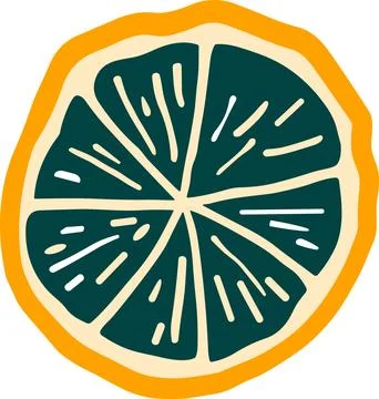 Isolate a slice lemon flat style on background Stock Illustration