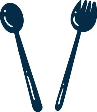 Isolate spoon and fork flat style on background Stock Illustration