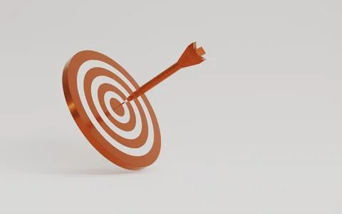 Isolate of Target board wit red arrow on white background for focus busines.. Stock Photos