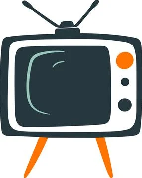 Isolate television flat style on background 库存插图