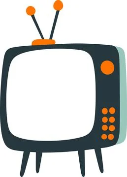 Isolate television flat style on background 库存插图
