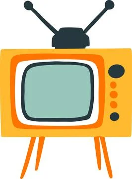 Isolate television flat style on background Illustrazione stock