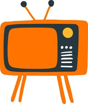 Isolate television flat style on background 库存插图
