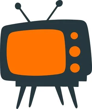 Isolate television flat style on background 库存插图