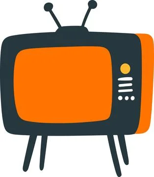 Isolate television flat style on background 库存插图