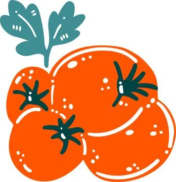 Isolate tomatoes flat style on background Stock Illustration