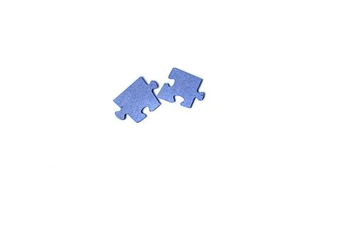 Isolate of two puzzle pieces. Stock Photos