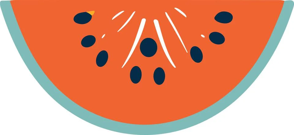 Isolate watermelon flat style on background Stock Illustration