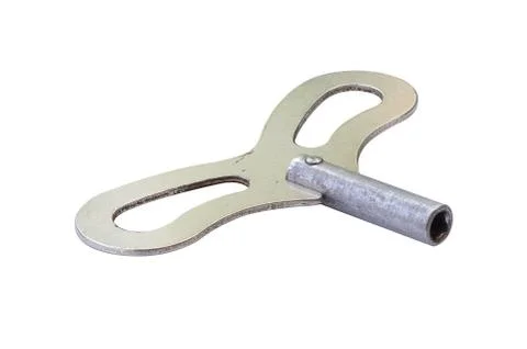 Isolate Wind up Key on White Background Stock Photos