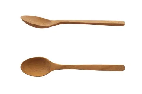 Isolate Wood Spoon on White Background Foto stock