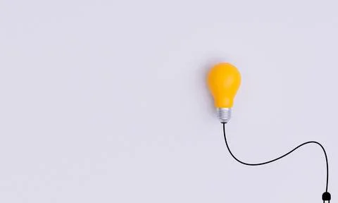 Isolate of yellow lightbulb with wire harness on white background for creat.. 写真素材