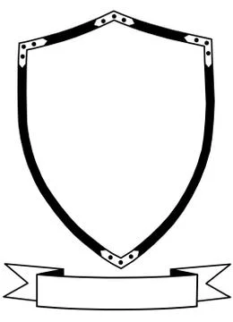 Isolated 16th century war shield with banner Stock Illustration