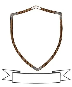Isolated 16th century war shield with banner 3d Stock Illustration