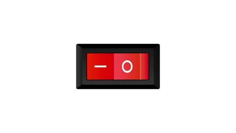 Isolated 2D power switch turning on and off animation white background Stock Footage 329181693