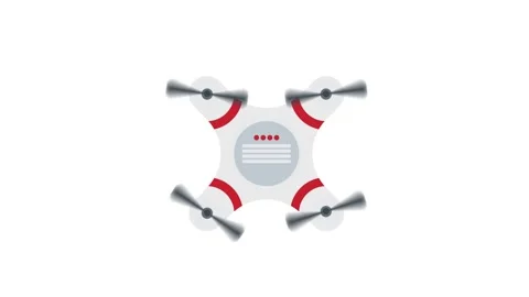 Isolated 2D Remote control Cartoon drone view from the top 動画素材 329181675