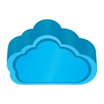 Isolated 3d blue cloud. Cloud computing Stock Illustration