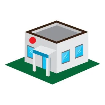 Isolated 3D building Ilustración de archivo