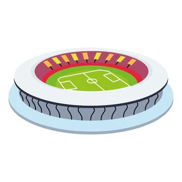 Isolated 3d colored soccer stadium Stock Illustration