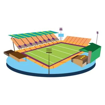 Isolated 3d colored soccer stadium Stock Illustration