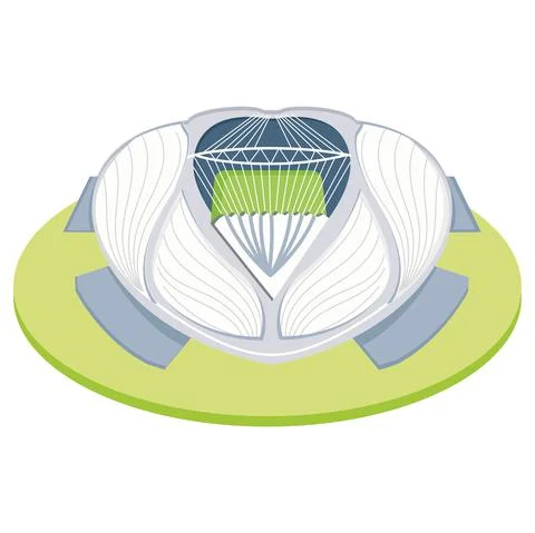 Isolated 3d colored soccer stadium Stock Illustration